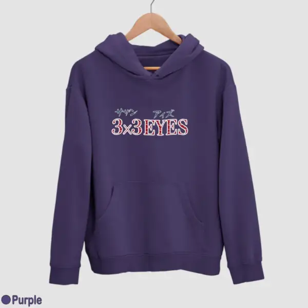 3x3 Eyes Logo Men's Hoodie - Image 15