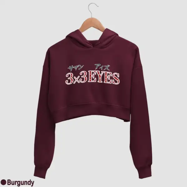 3x3 Eyes Logo Women's Crop Hoodie - Image 5