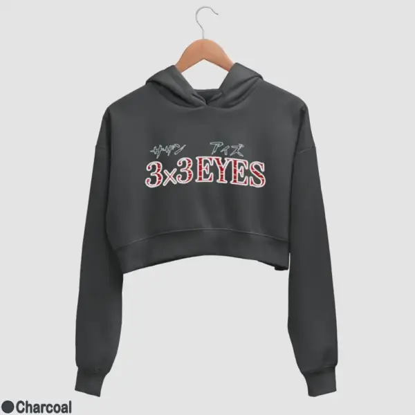 3x3 Eyes Logo Women's Crop Hoodie - Image 7