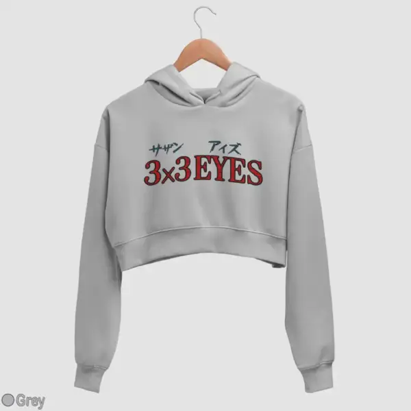 3x3 Eyes Logo Women's Crop Hoodie - Image 9