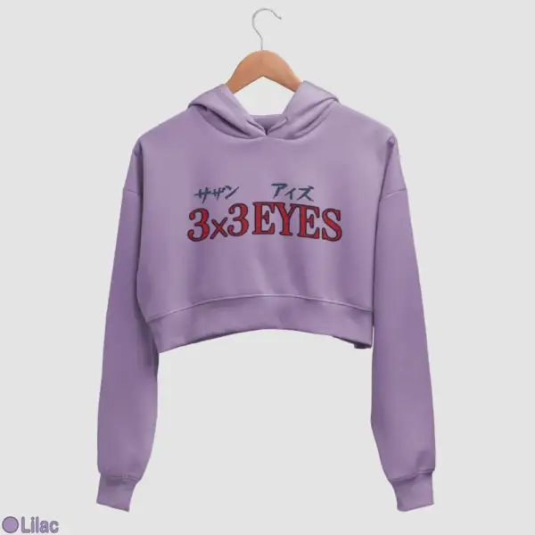 3x3 Eyes Logo Women's Crop Hoodie - Image 11