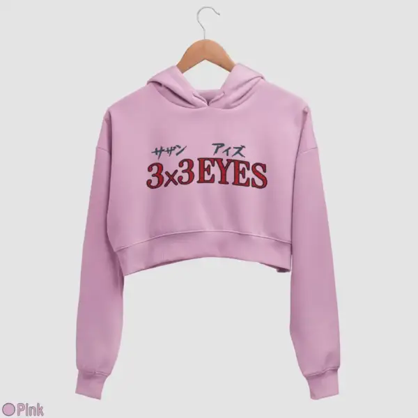 3x3 Eyes Logo Women's Crop Hoodie - Image 14