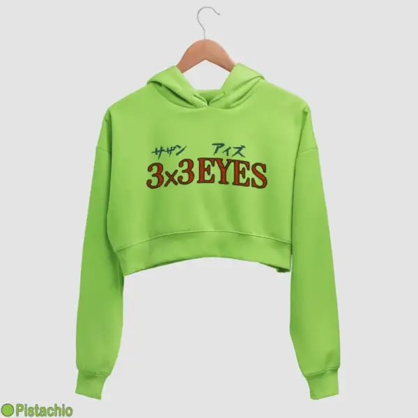 3x3 Eyes Logo Women's Crop Hoodie - Image 15