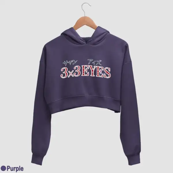 3x3 Eyes Logo Women's Crop Hoodie - Image 16
