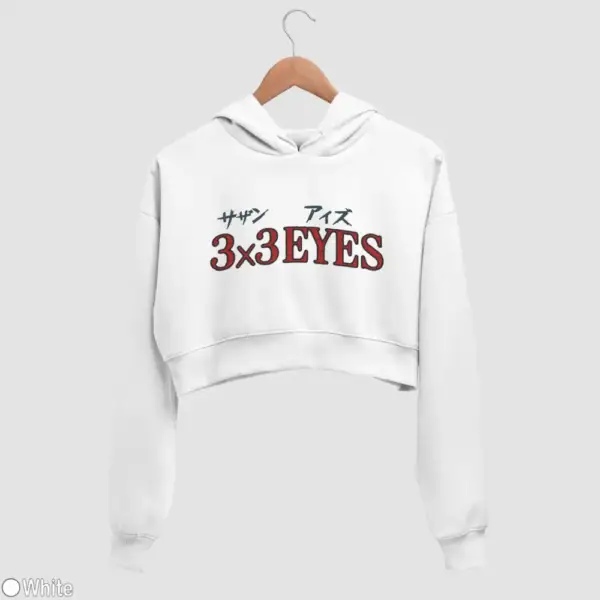 3x3 Eyes Logo Women's Crop Hoodie - Image 18