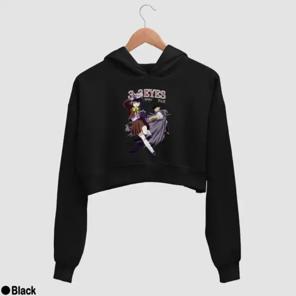 3x3 Eyes Women's Crop Hoodie - Image 2