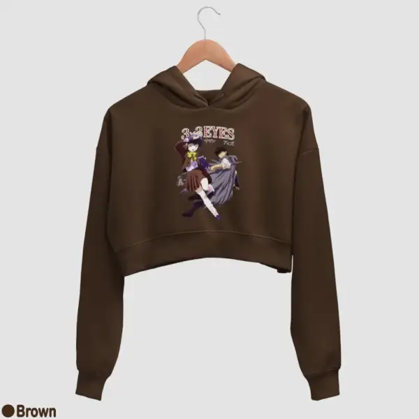 3x3 Eyes Women's Crop Hoodie - Image 4