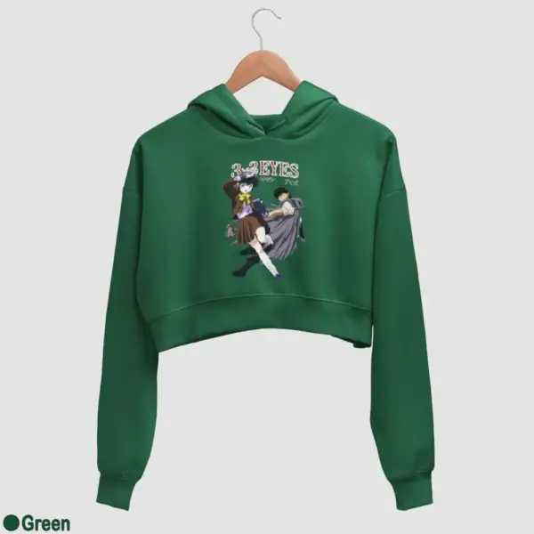 3x3 Eyes Women's Crop Hoodie - Image 8