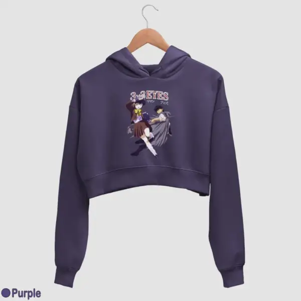 3x3 Eyes Women's Crop Hoodie - Image 15