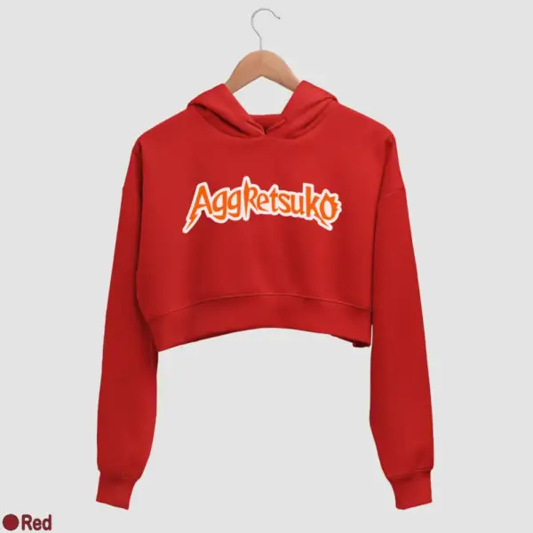 Aggretsuko Logo Women's Crop Hoodie - Image 16