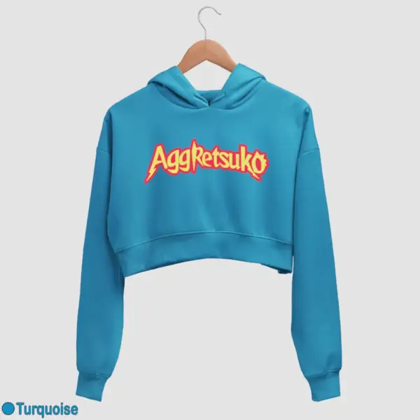 Aggretsuko Logo Women's Crop Hoodie - Image 17