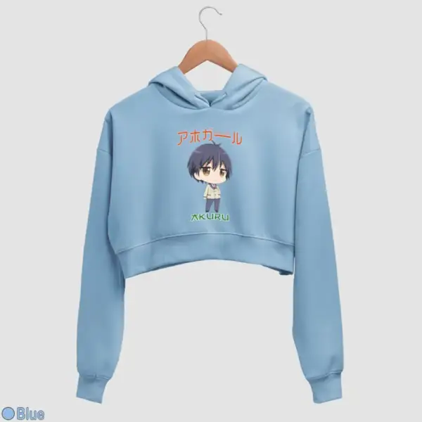 Chibi Akuru Akutsu Women's Crop Hoodie - Image 3