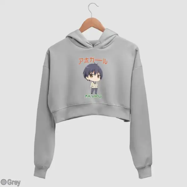 Chibi Akuru Akutsu Women's Crop Hoodie - Image 9