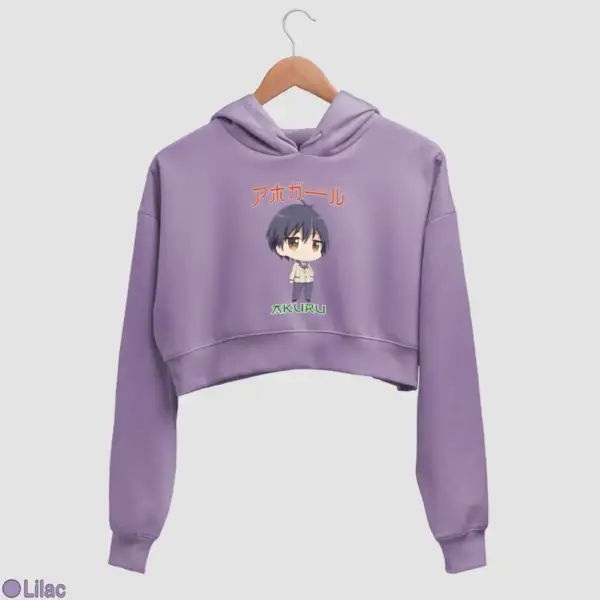 Chibi Akuru Akutsu Women's Crop Hoodie - Image 11