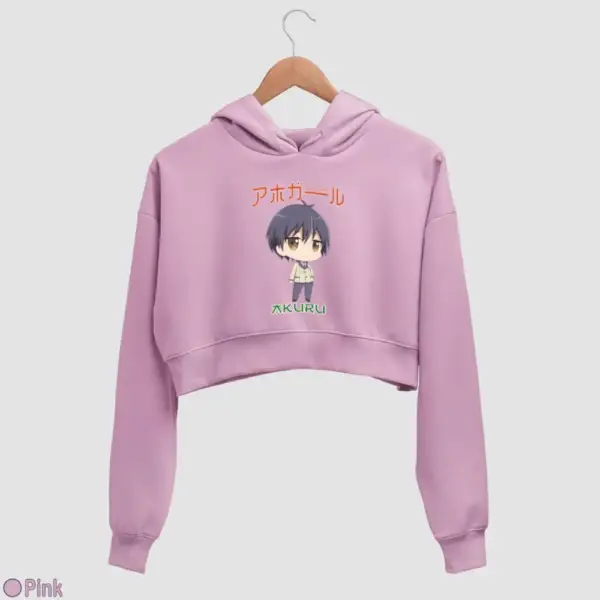 Chibi Akuru Akutsu Women's Crop Hoodie - Image 13