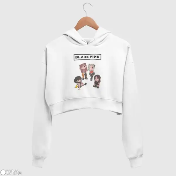Chibi Black Pink Women's Crop Hoodie - Image 18