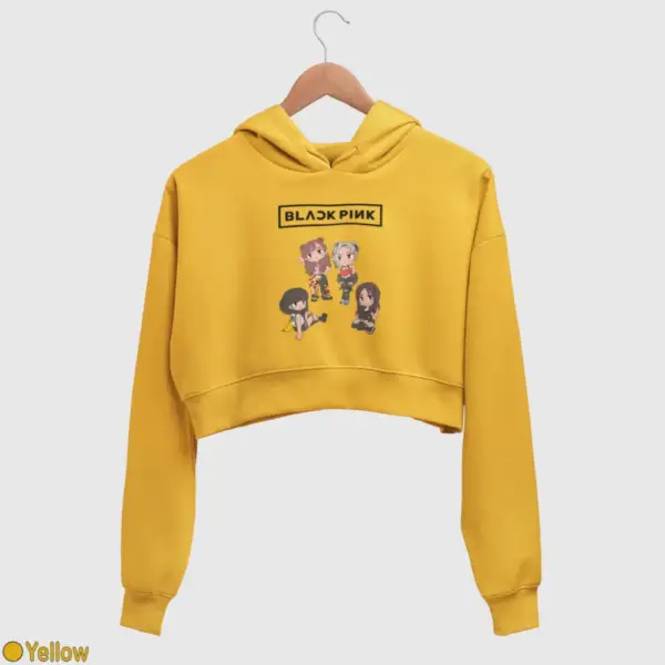 Chibi Black Pink Women's Crop Hoodie - Image 19
