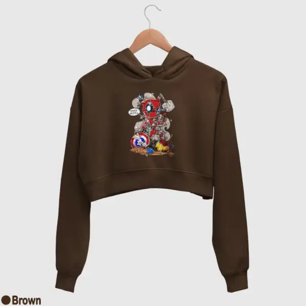 Deadpool Who's Next Women's Crop Hoodie - Image 3