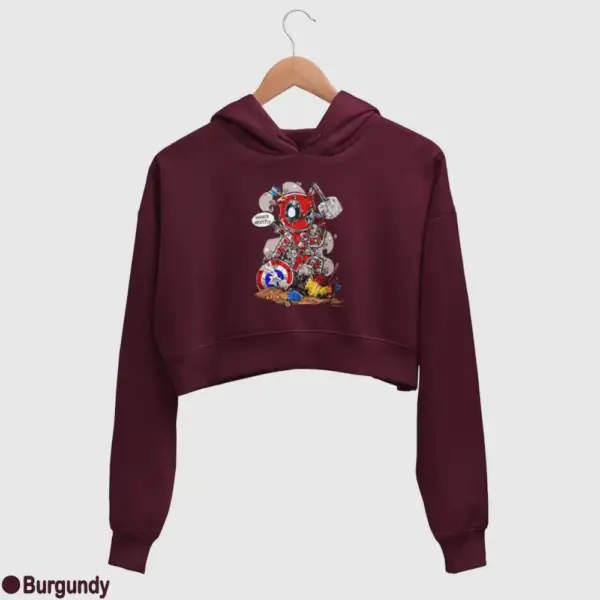 Deadpool Who's Next Women's Crop Hoodie - Image 4