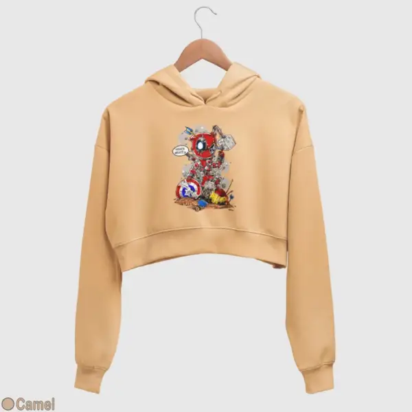 Deadpool Who's Next Women's Crop Hoodie - Image 5