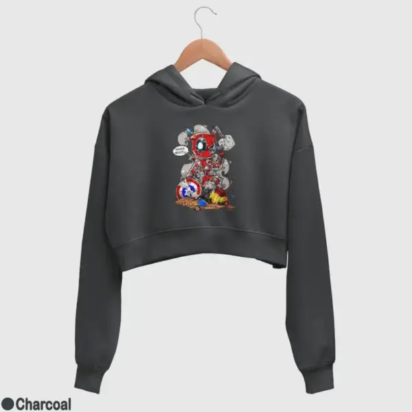 Deadpool Who's Next Women's Crop Hoodie - Image 6