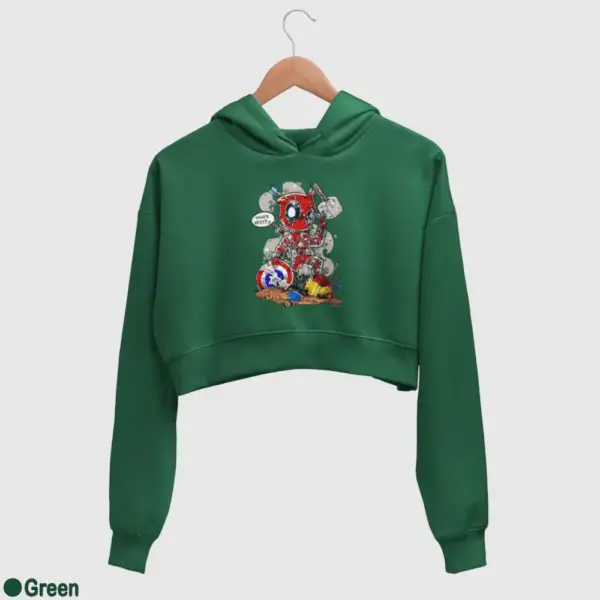 Deadpool Who's Next Women's Crop Hoodie - Image 7