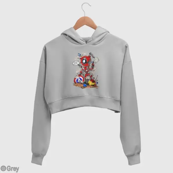 Deadpool Who's Next Women's Crop Hoodie - Image 8
