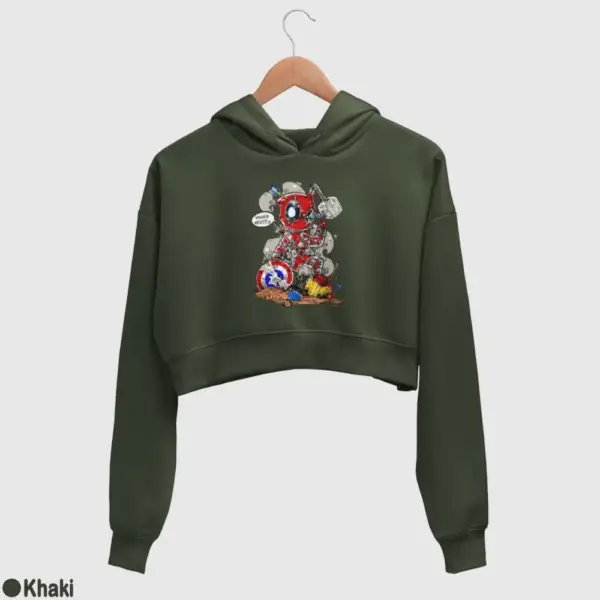 Deadpool Who's Next Women's Crop Hoodie - Image 9
