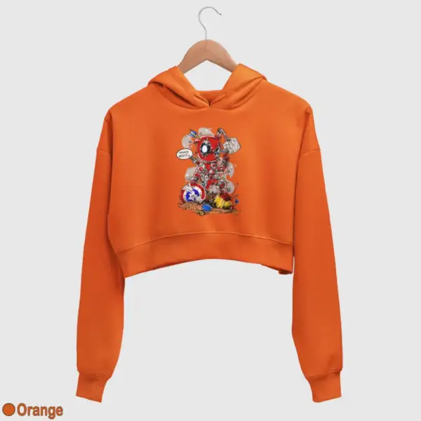 Deadpool Who's Next Women's Crop Hoodie - Image 12