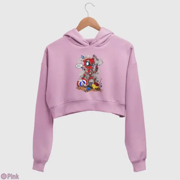 Deadpool Who's Next Women's Crop Hoodie - Image 13