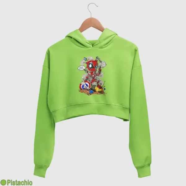 Deadpool Who's Next Women's Crop Hoodie - Image 14