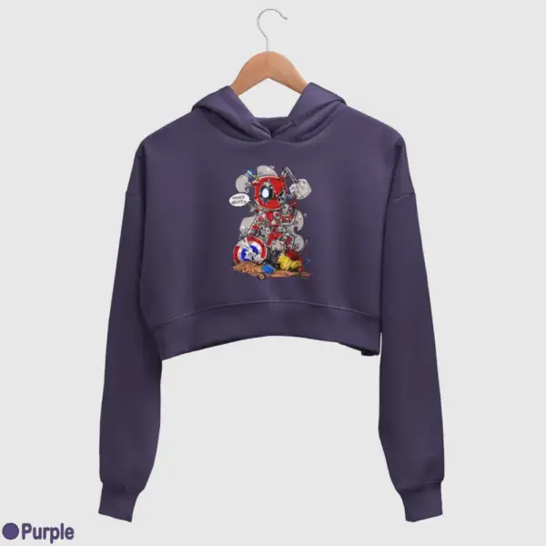 Deadpool Who's Next Women's Crop Hoodie - Image 15