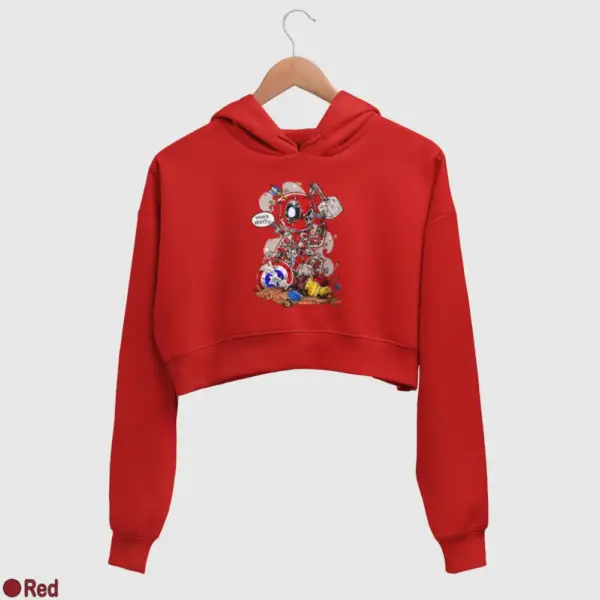 Deadpool Who's Next Women's Crop Hoodie - Image 16