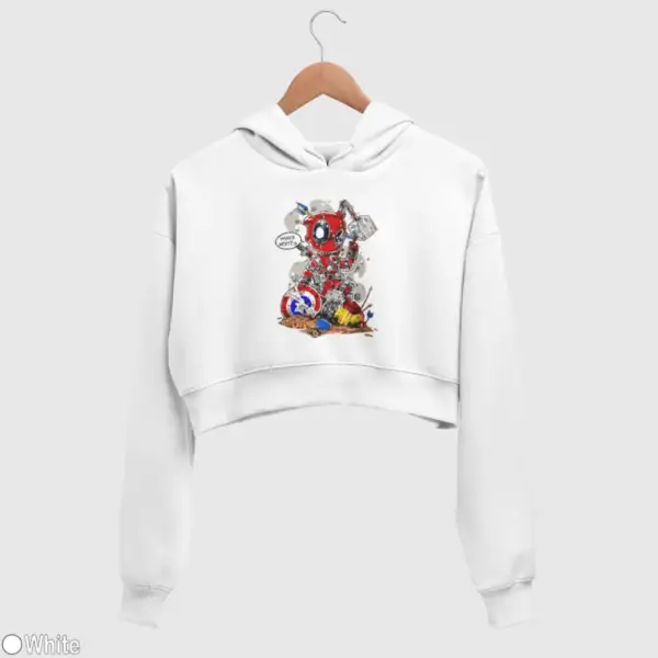 Deadpool Who's Next Women's Crop Hoodie - Image 18