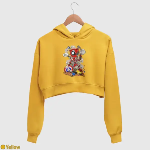 Deadpool Who's Next Women's Crop Hoodie - Image 19