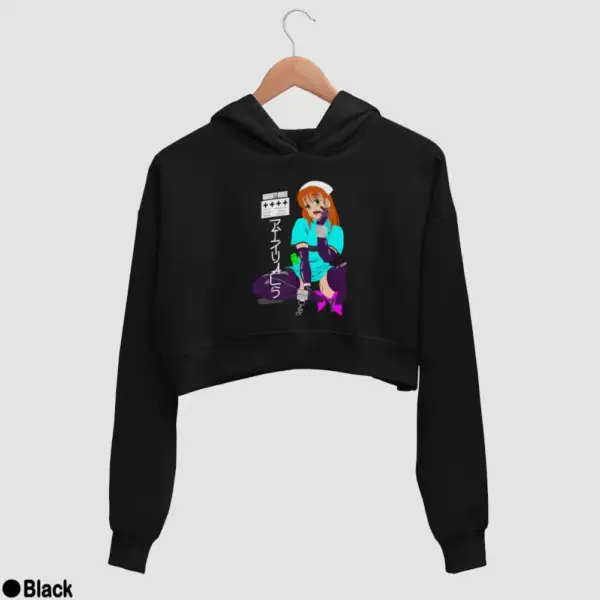 Senpai Naughty Nurse Women's Crop Hoodie - Image 2