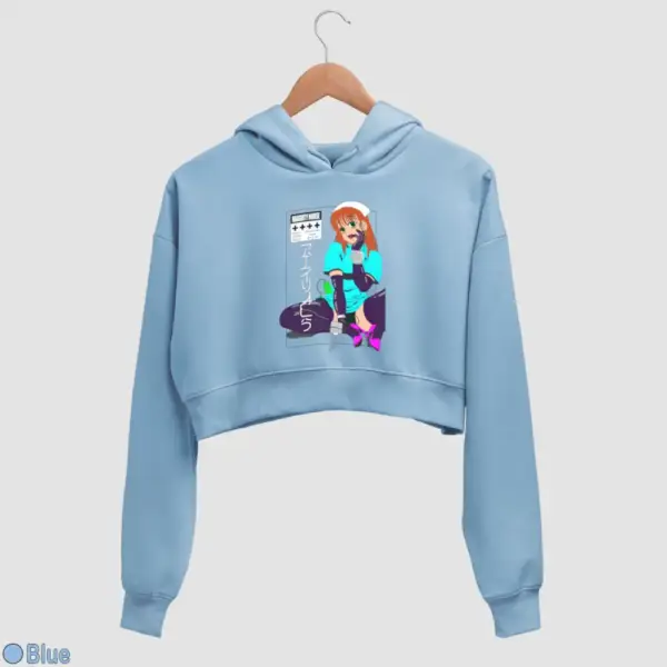 Senpai Naughty Nurse Women's Crop Hoodie - Image 3