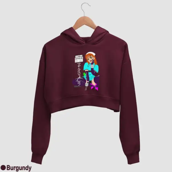 Senpai Naughty Nurse Women's Crop Hoodie - Image 5