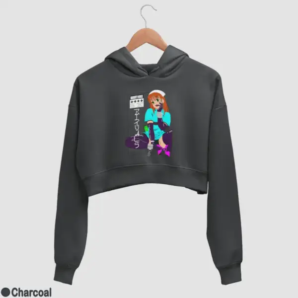 Senpai Naughty Nurse Women's Crop Hoodie - Image 7