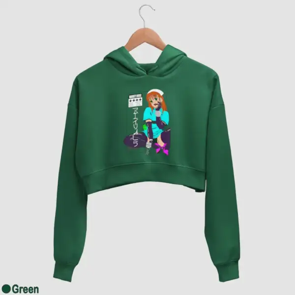 Senpai Naughty Nurse Women's Crop Hoodie - Image 8
