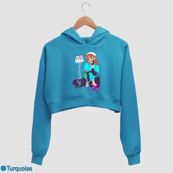 Senpai Naughty Nurse Women's Crop Hoodie - Image 17