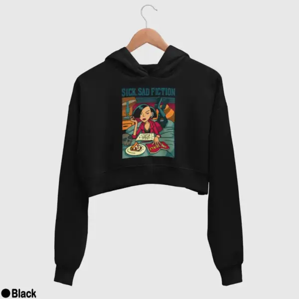 Sick, Sad Fiction Women's Crop Hoodie - Image 2