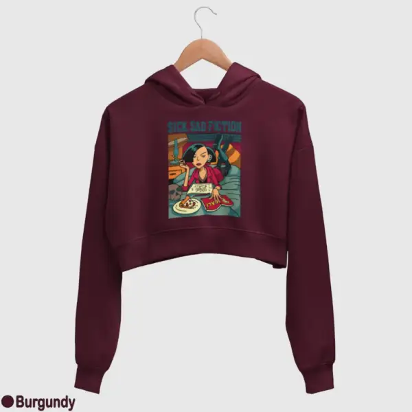 Sick, Sad Fiction Women's Crop Hoodie - Image 5