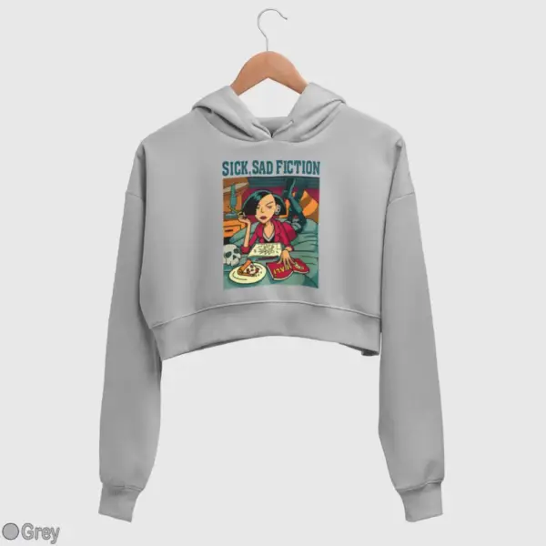 Sick, Sad Fiction Women's Crop Hoodie - Image 9