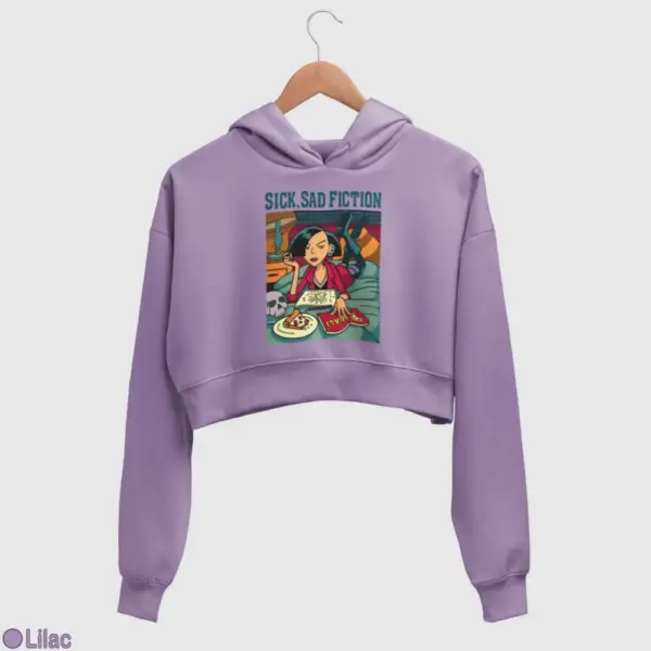 Sick, Sad Fiction Women's Crop Hoodie - Image 11