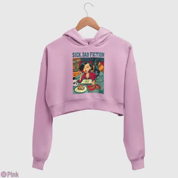 Sick, Sad Fiction Women's Crop Hoodie - Image 14
