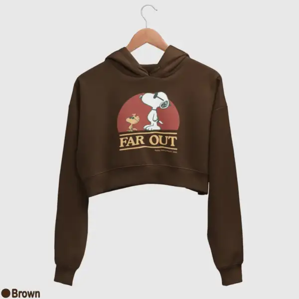 Snoopy Far Out Women's Crop Hoodie - Image 3