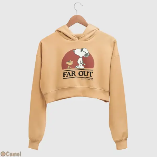 Snoopy Far Out Women's Crop Hoodie - Image 5