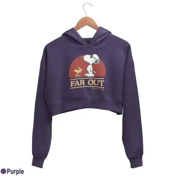 Snoopy Far Out Women's Crop Hoodie - Image 15