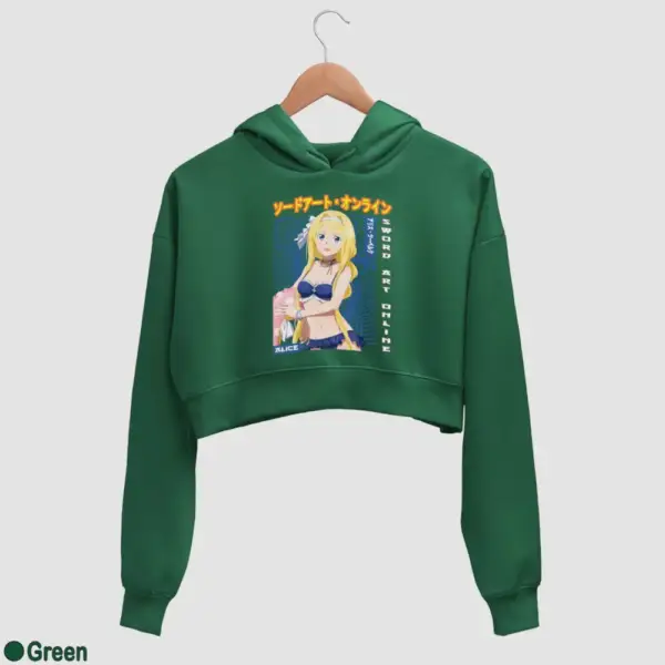 Alice Zuberg Women's Crop Hoodie - Image 8